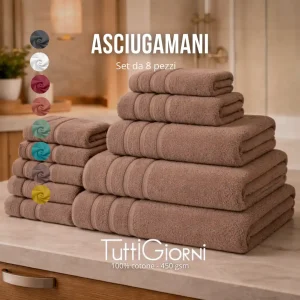 Asciugamano da Bagno 8 Pezzi