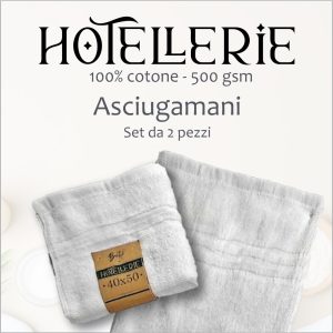 Set 2 pezzi Asciugamano Bagno - 100% Cotone - Hotellerie