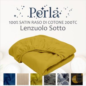 Lenzuolo Sotto con angoli elastici - 100% Raso di Cotone - SATIN