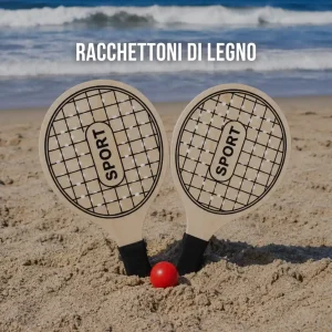 Set Racchettoni in Legno con Pallina